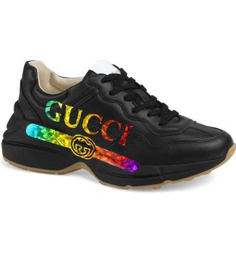 gucci rainbow platform sneakers|gucci rhyton sneakers price.